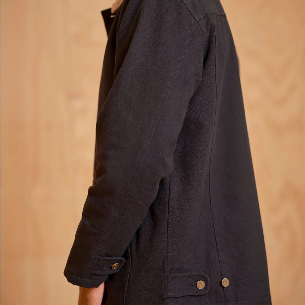 Black Button-Up Work Jacket - Picture 2 of 6